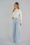 Ivory Open-Back Turtleneck Bodysuit