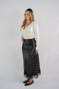 Amelia Noir Polka-Dot Skirt