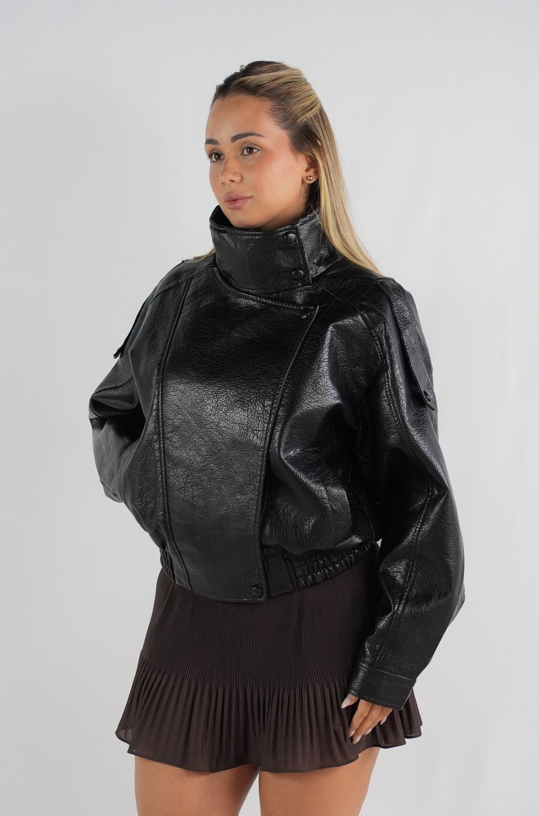 Renata Vegan Leather Moto Jacket