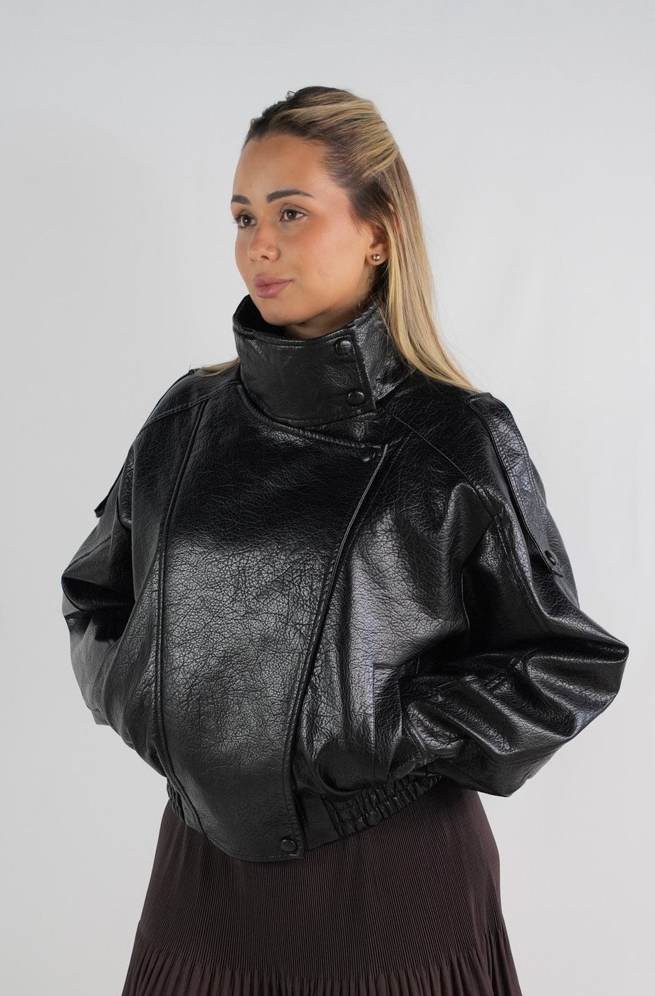 Renata Vegan Leather Moto Jacket