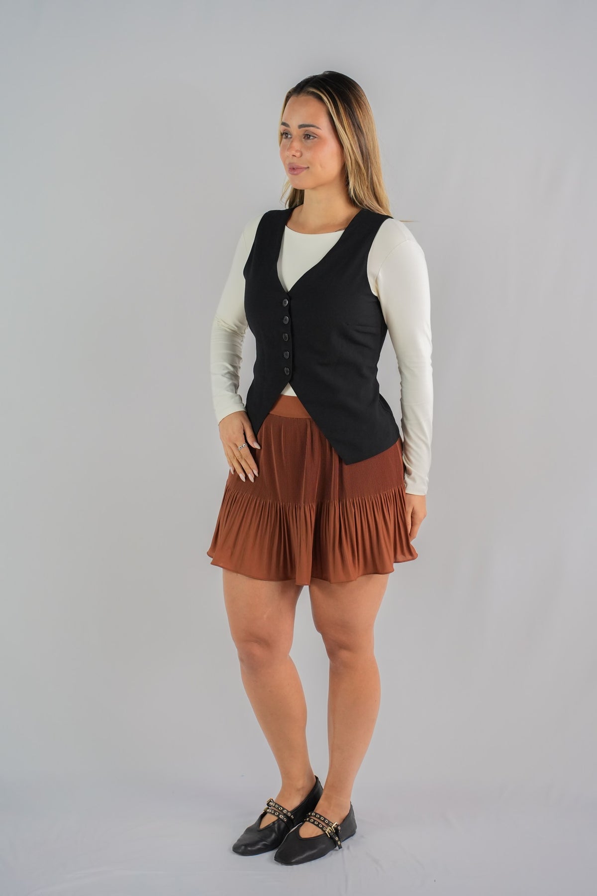 Isadora Lace-Back Button-Down Vest