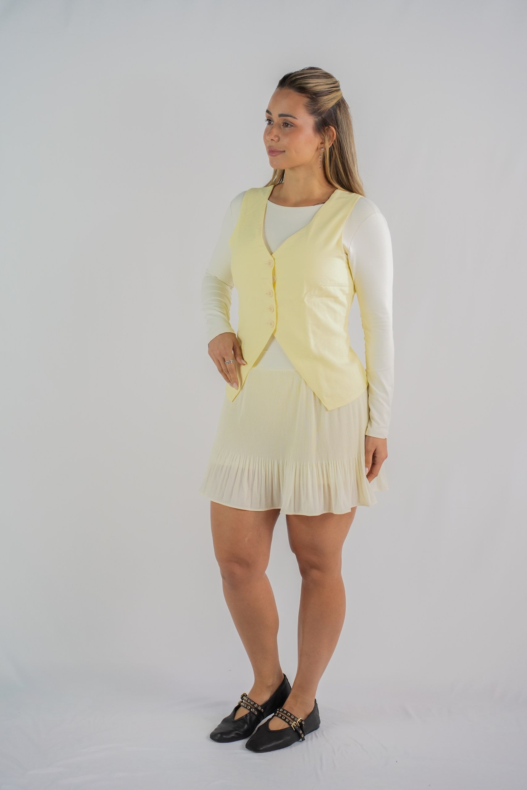 Isadora Lace-Back Button-Down Vest
