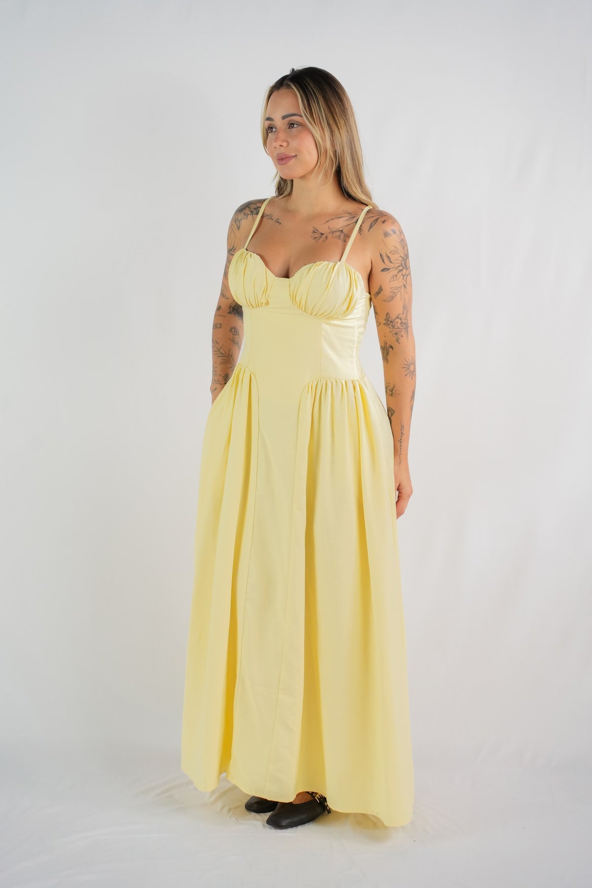 Camila Sweetheart Smocked-Back Maxi Dress