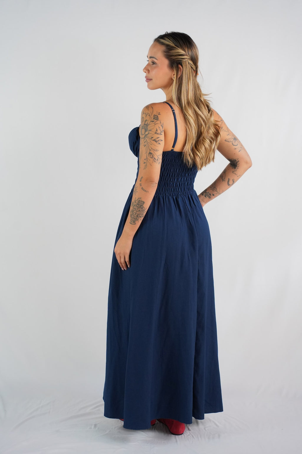 Camila Sweetheart Smocked-Back Maxi Dress