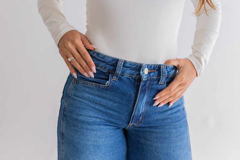 Lavinia Side-Line Long Wide-Leg Jeans