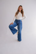 Lavinia Side-Line Long Wide-Leg Jeans