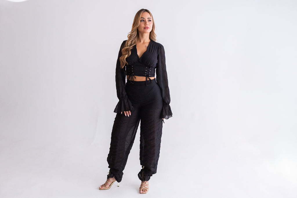 Midnight Spell Lace-Up Pant Set
