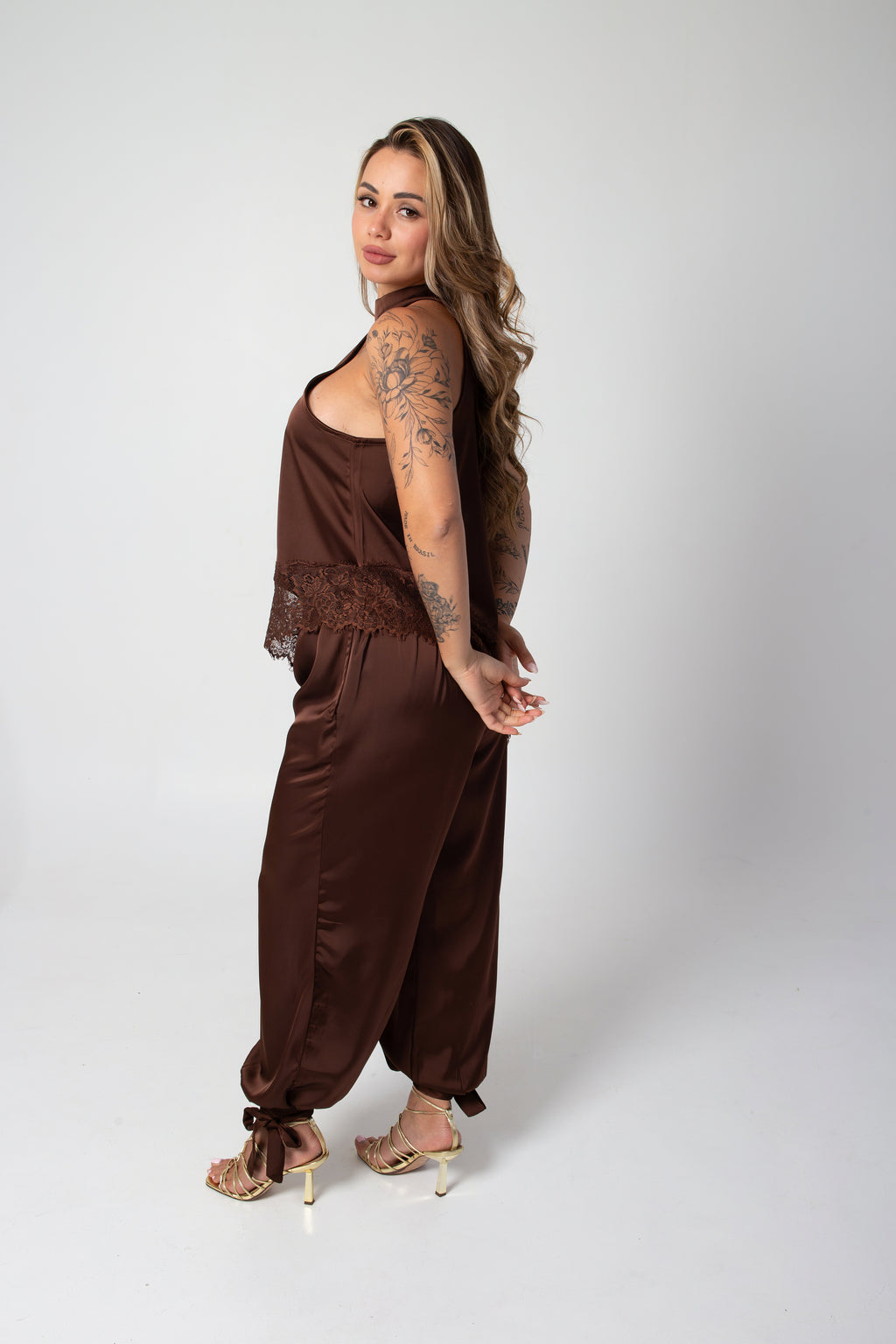 Solana Chocolate Tie-Ankle Pants