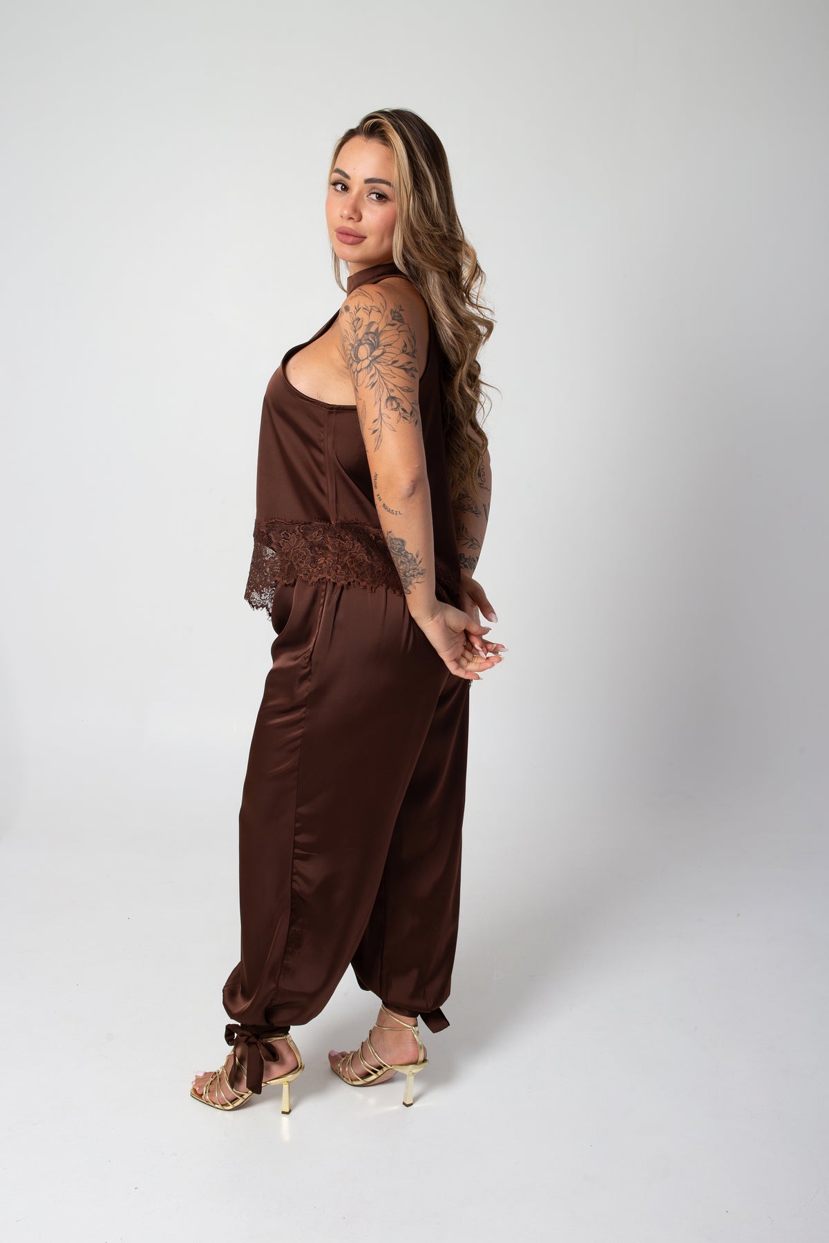 Solana Chocolate Tie-Ankle Pants